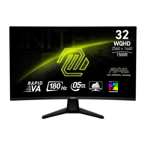 MSI MAG 32CQ6F Guide D'utilisation