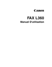 Canon FAX L360 Manuel D'utilisation
