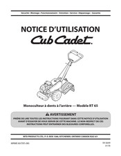 Cub Cadet RT 65 Notice D'utilisation