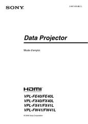 Sony VPL-FX40L Mode D'emploi