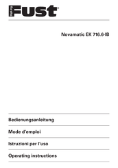 FUST Novamatic EK 716.6-IB Mode D'emploi
