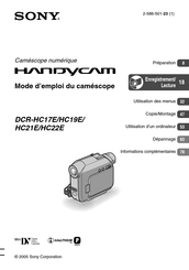 Sony HANDYCAM DCR-HC19E Mode D'emploi