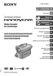 Sony HANDYCAM DCR-DVD803E Mode D'emploi