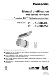 Panasonic PT-JX200GWE Manuel D'utilisation