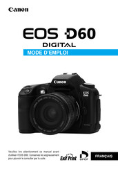 Canon EOS D60 Digital Mode D'emploi