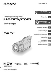 Sony Handycam HDR-HC1 Mode D'emploi