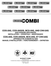 Blodgett Combi CNV-20G Manuel D'installation