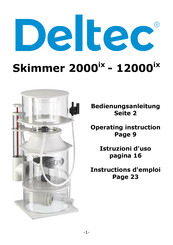 Deltec Skimmer 2000ix Instructions D'emploi
