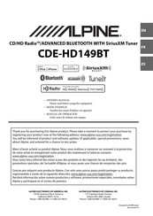 Alpine CDE-HD 149BT Mode D'emploi