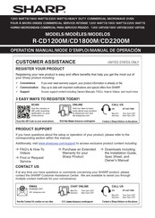 Sharp R-CD2200M Mode D'emploi