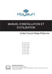 Frigicoll Kaysun KFC-S2E-2T-350D Manuel D'installation Et D'utilisation