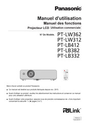 Panasonic PT-LW312 Manuel D'utilisation