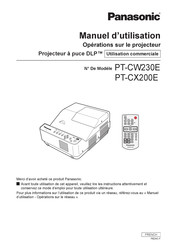 Panasonic PT-CW230E Manuel D'utilisation