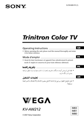 Sony Trinitron WEGA KC-AW212 Mode D'emploi