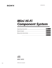 Sony Mini Hi-Fi Component System Mode D'emploi