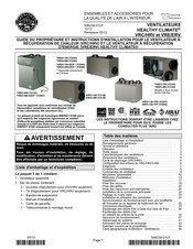 Healthy Climate Solutions HRV3-095 Instructions D'installation