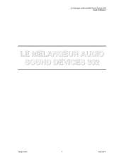 Sony Sound Devices 302 Guide D'utilisation