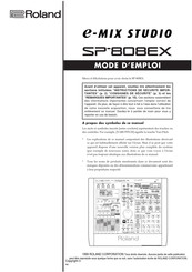 Roland e-Mix Studio SP-808EX Mode D'emploi