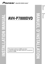 Pioneer AVH-P7800DVD Manuel D'installation