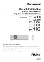 Panasonic PT-LB330 Manuel D'utilisation
