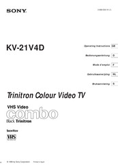 Sony Trinitron KV-21V4D Mode D'emploi