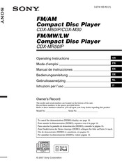 Sony CDX-MR50IP Mode D'emploi