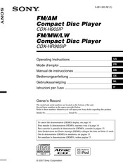 Sony CDX-H905IP Mode D'emploi