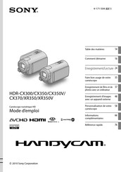 Sony Handycam HDR-PLC-XU51 Mode D'emploi