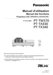 Panasonic PT-TX430 Manuel D'utilisation
