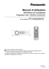 Panasonic PT-VX400NTU Manuel D'utilisation