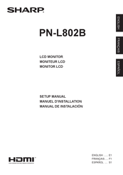 Sharp PN-L802B Manuel D'installation