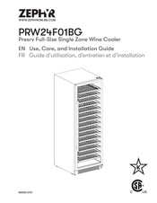 Zephyr PRW24F01BG Guide D'utilisation, D'entretien Et D'installation