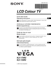 Sony WEGA KLV-15SR2 Mode D'emploi