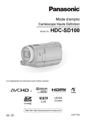Panasonic HDC-SD100 Mode D'emploi