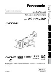 Panasonic AVCCAM AG-HMC40P Mode D'emploi