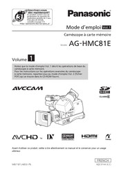 Panasonic AVCCAM AG-HMC81E Mode D'emploi