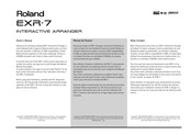 Roland EXR-7 Mode D'emploi