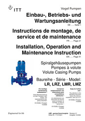 ITT LRZ 50-160 Instructions De Montage, De Service Et De Maintenance