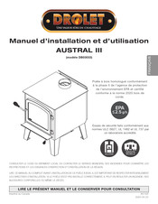 Drolet AUSTRAL III Manuel D'installation Et D'utilisation