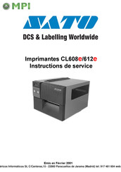 SATO CL612e Instructions De Service