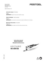 Festool VECTURO OS 400 EQ Guide D'utilisation