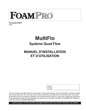 FoamPRO MultiFlo Manuel D'installation Et D'utilisation