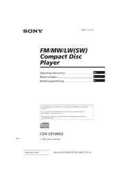 Sony CDX-C910RDS Mode D'emploi