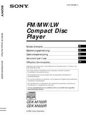 Sony CDX-M700R Mode D'emploi