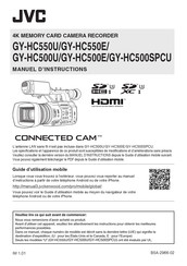 JVC CONNECTED CAM GY-HC500SPCU Manuel D'instructions