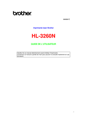 Brother HL-3260N Guide De L'utilisateur
