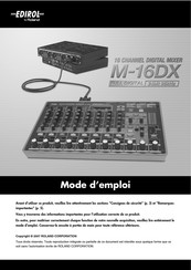 Roland EDIROL M-16DX Mode D'emploi
