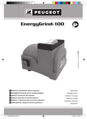 PEUGEOT EnergyGrind-100 Manuel D'utilisation