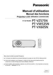 Panasonic PT-VW535N Manuel D'utilisation