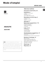 Hotpoint AQUALTIS AQC9 BF5 Mode D'emploi